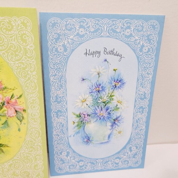 Vtg 8 70's Floral Multi Color Metropolitan Happy Birthday Greeting Cards CLEAN - Picture 4 of 9